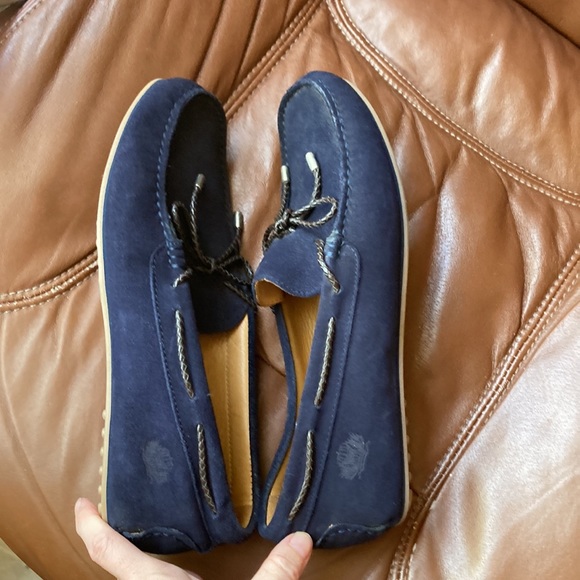 Cancun, Finsbury the smart shoes, blue suede, moccasins men’s size 8 slip ons - Picture 7 of 15